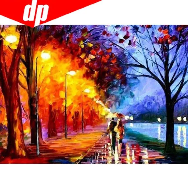 5D gör-det-själv hel diamantmålningsrea Romantisk diamantbroderi korsstygn Heminredning 20X30