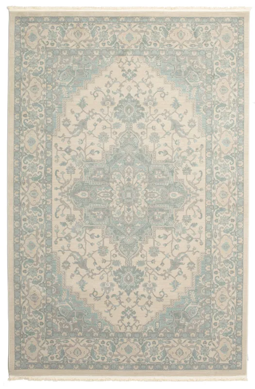 Ziegler Phoenix Matta – Krämbeige / Ljusblå 200×294
