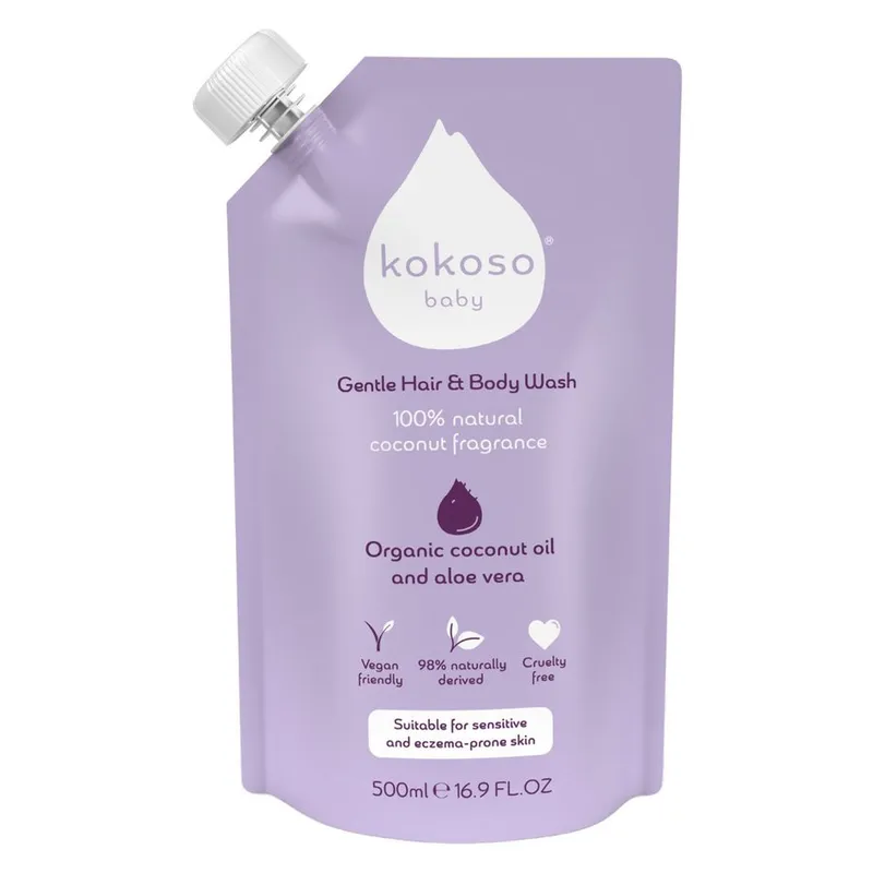 Kokoso Baby Gentle Hair Body Wash Refill Pouch 500 ml
