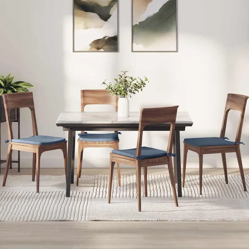 vidaXL Sittkuddar 4 st Kordread tyg Blå 40 x 40 x 3 cm