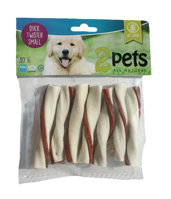 Tuggtwister med ankfilé för hund. - Small