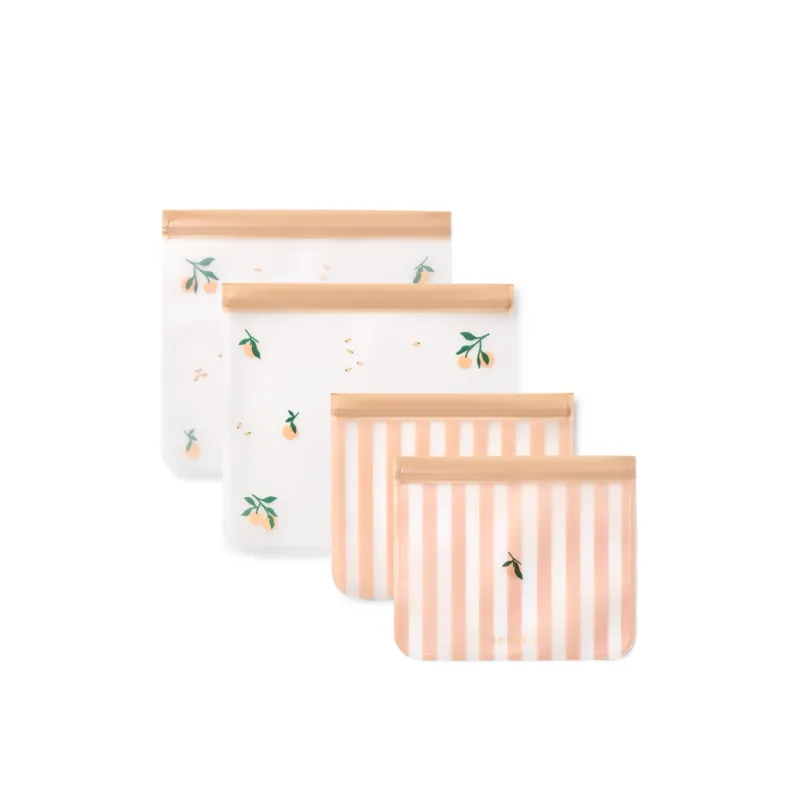 LIEWOOD Rebus Matpåsar Peach/Sea Shell 4-Pack