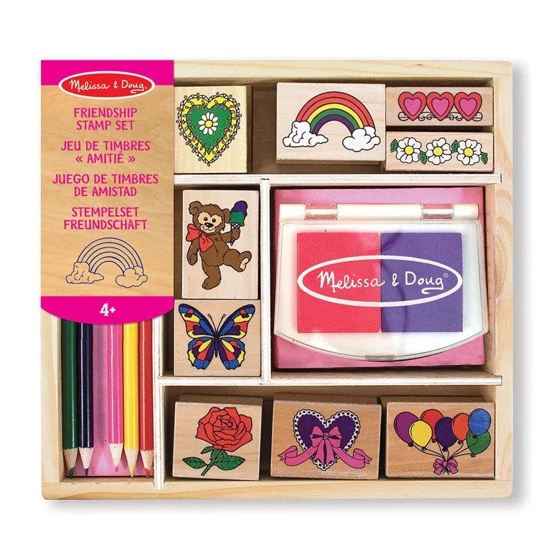 Stämpelset i trä 8-pack Friendship – Melissa & Doug – Leksaksaffären