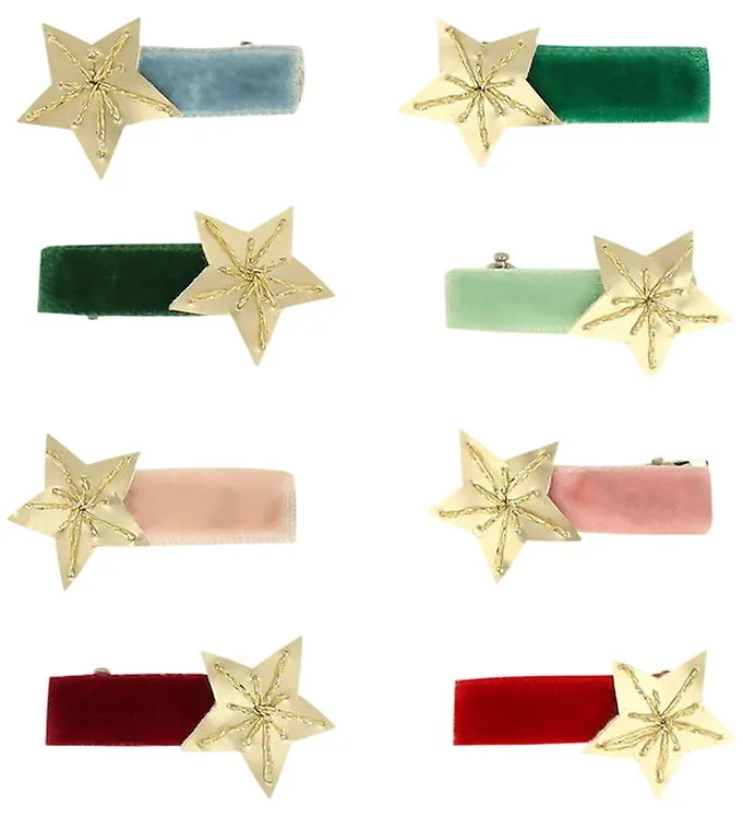 Meri Meri Hårspänne - 8-pack - 3,5 cm - Gold Star