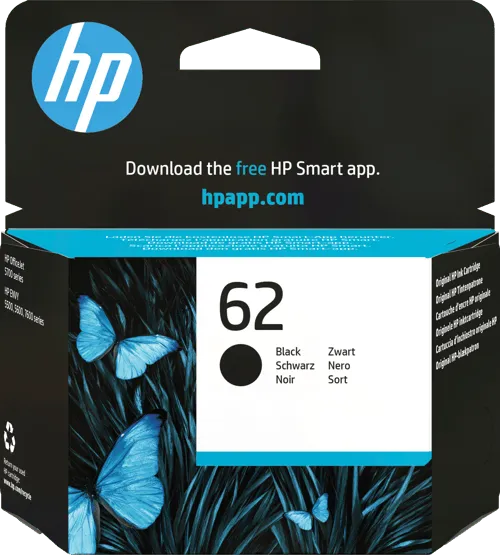 HP 62 svart original bläckpatron