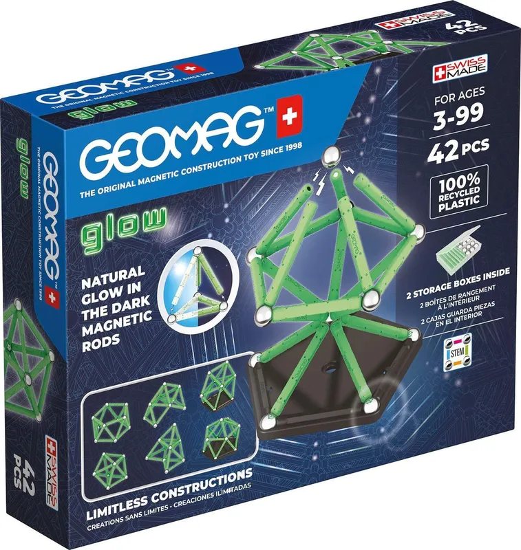 Geomag Magnetset - Glow Återvunnet - 42 Delar