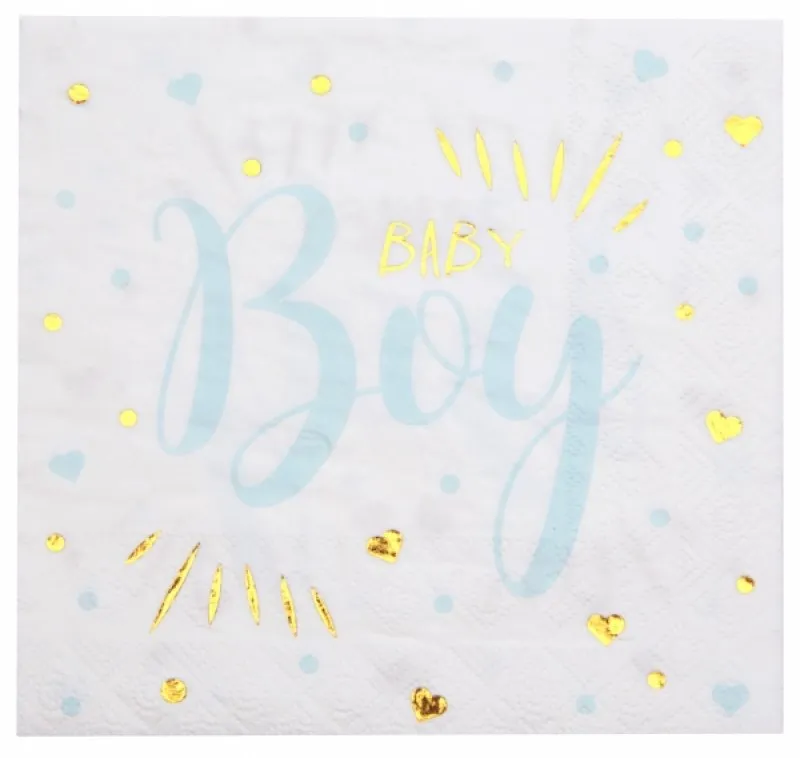 Servetter Baby Shower – Baby Boy 20-pack