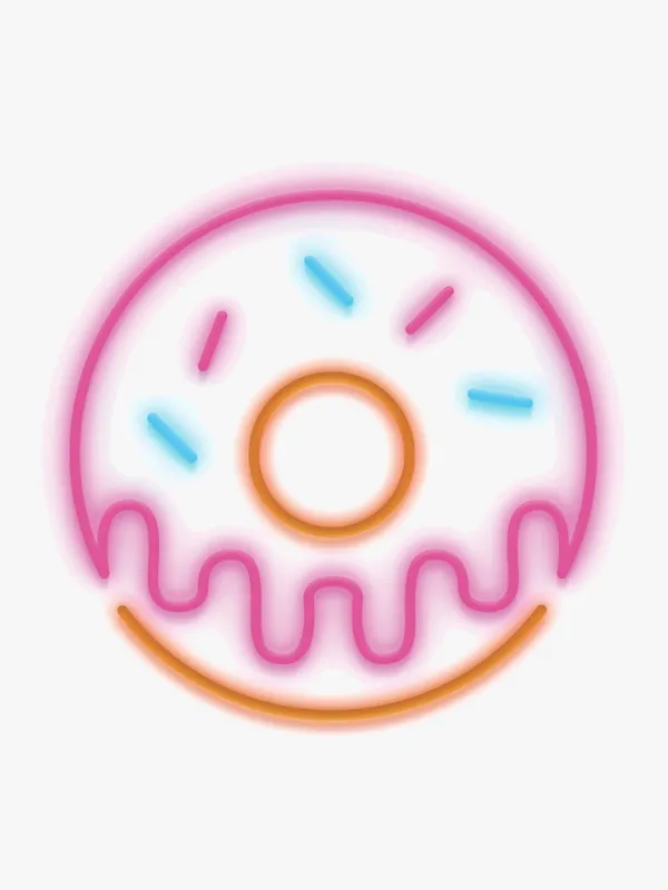 Candy Shock Neonlampa, Donut, Barnrum
