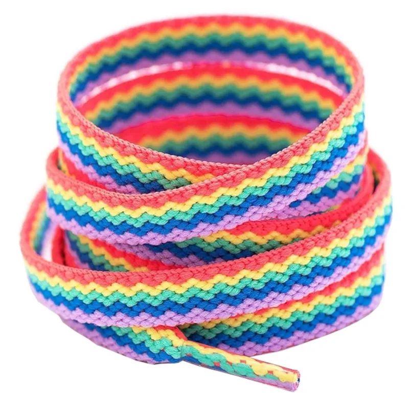 Skosnören – Regnbåge – Platta [120 cm] – Zig-zag