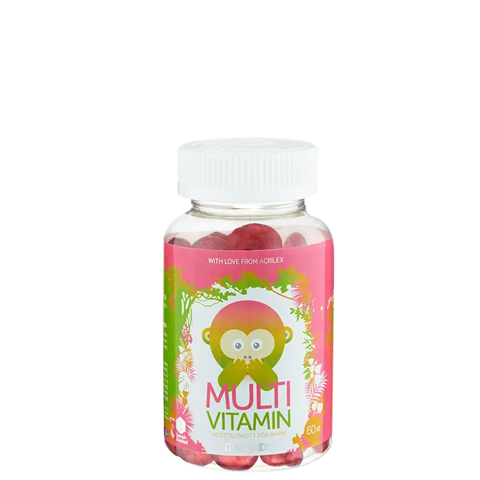 Monkids Multivitamin Hallon Barn 60 tuggtabletter