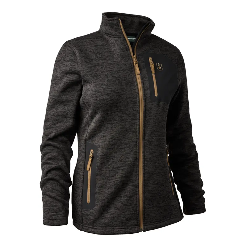 Deerhunter Lady Sarek Stickad jacka dam - 46 - Dark grey melange