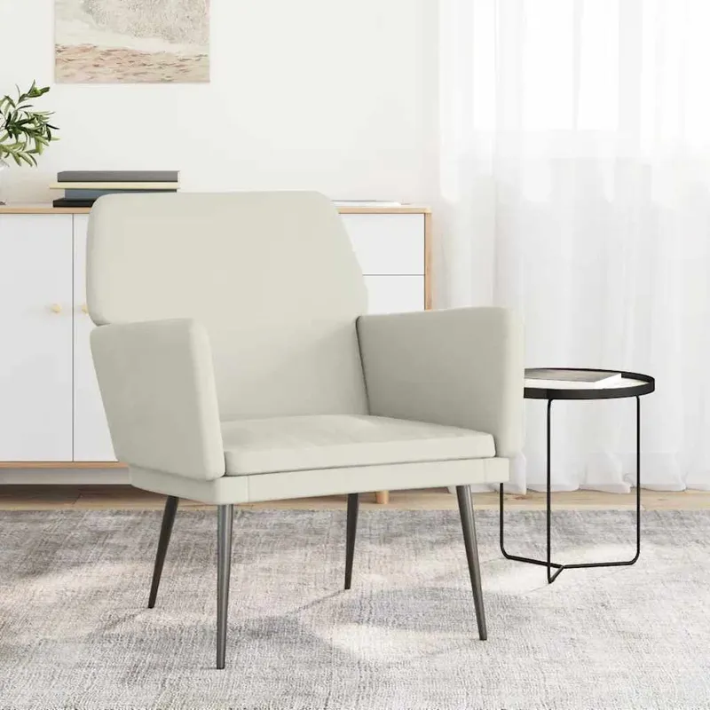 vidaXL Loungestol gräddvit 62x79x79 cm sammet (#5868)