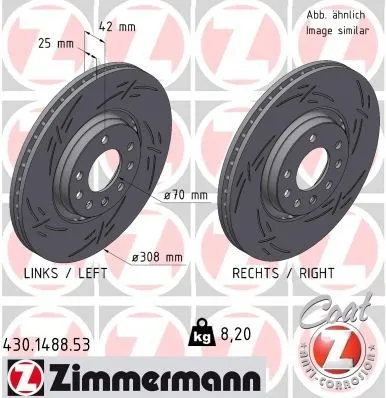 ZIMMERMANN 430.1488.53 Bromsskiva