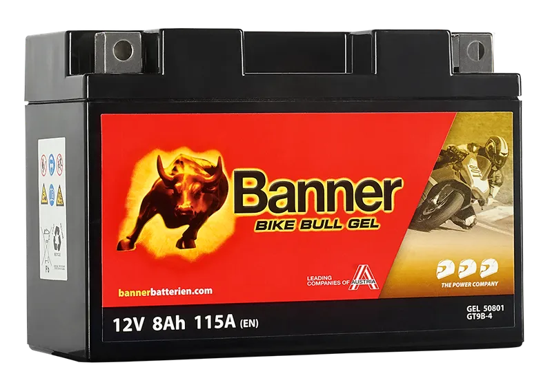 Banner Bike Bull GEL GEL50801 Startbatteri 12V, 8 Ah