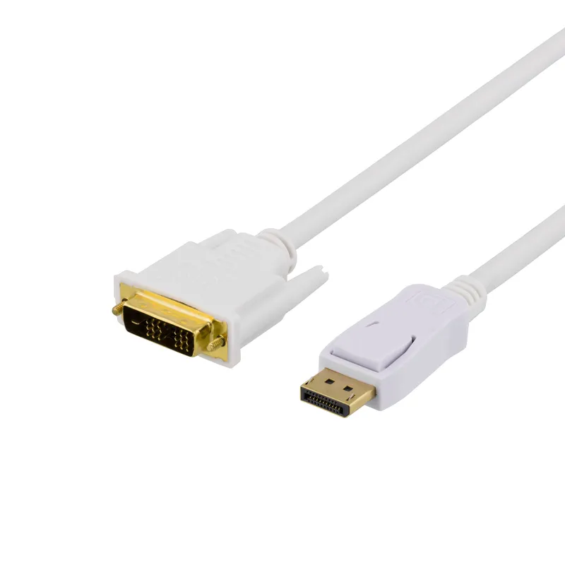 DELTACO DisplayPort till DVI monitorkabel, 20-pin ha – ha 2 m