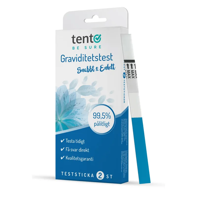 Tento Be Sure Graviditetstest Sticka 2-pack