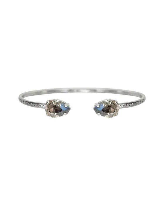 Petite Drop armband black diamond rhodium
