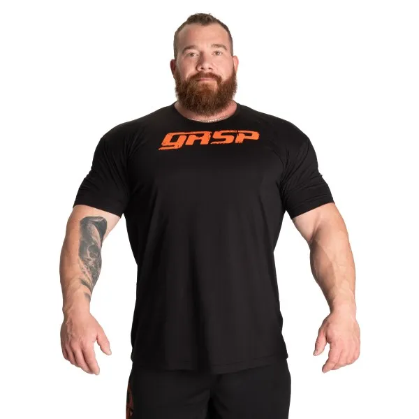 Gasp Legacy Gym Tee, M, Black/flame