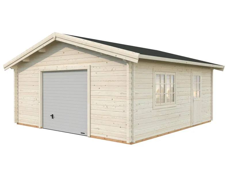 Palmako Roger Garage 29,2 m²/inv. 27,7 m², med port, impr. natur (#3058)