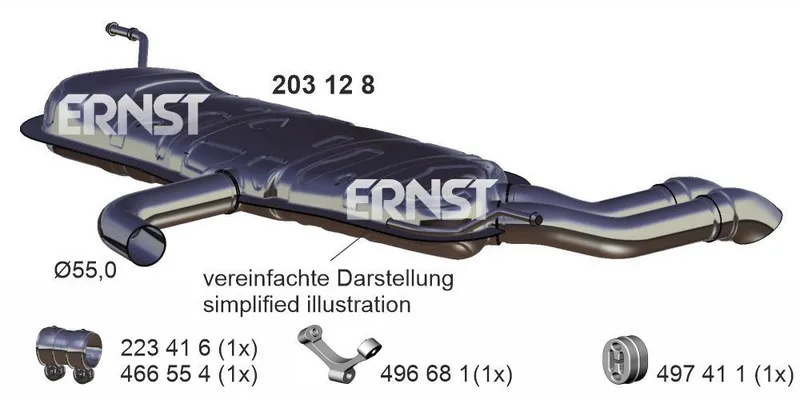 Bakre ljuddämpare ERNST 203128