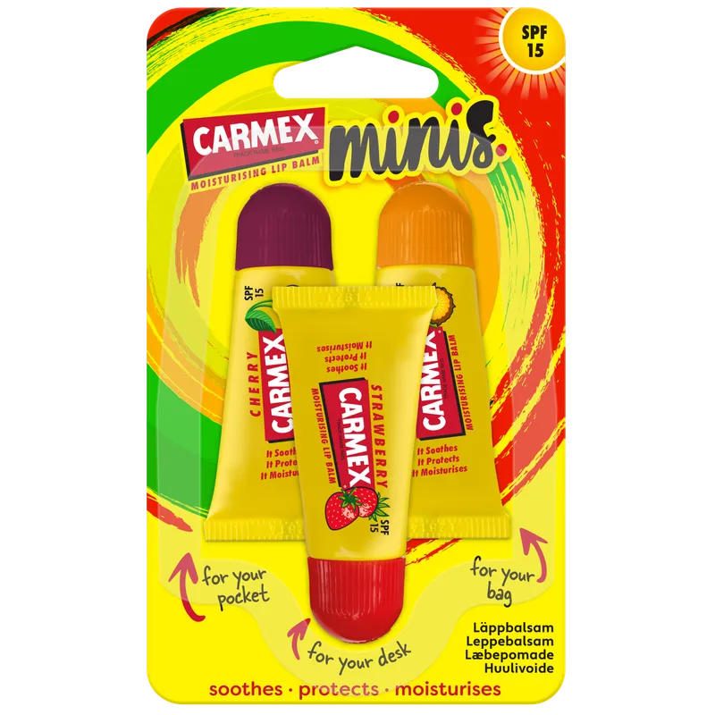 Carmex Lip Balm Minis SPF15 3-pack