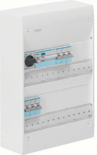 Hager GD213SF Centralapparat Typ: Gamma, IP30 2 x 13 moduler