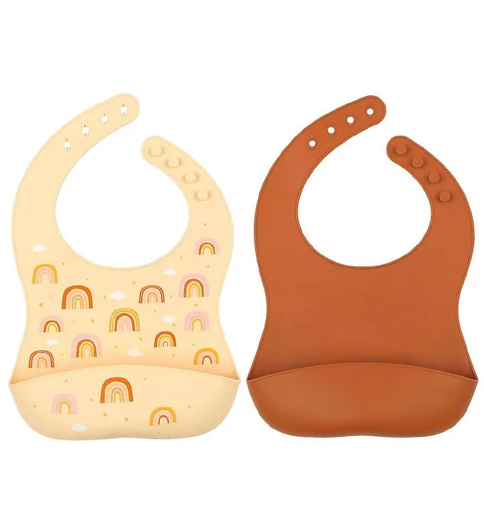 A Little Lovely Company Haklappar – 2-pack – Silikon – Regnbågar