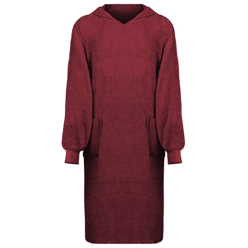 vidaXL Filt-hoodie KINN Röd XL Bomull