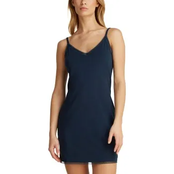Tommy Hilfiger Lace Trim Nightdress Mörkblå Large Dam