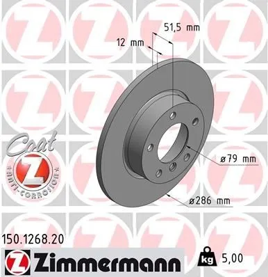 Bromsskiva ZIMMERMANN 150.1268.20