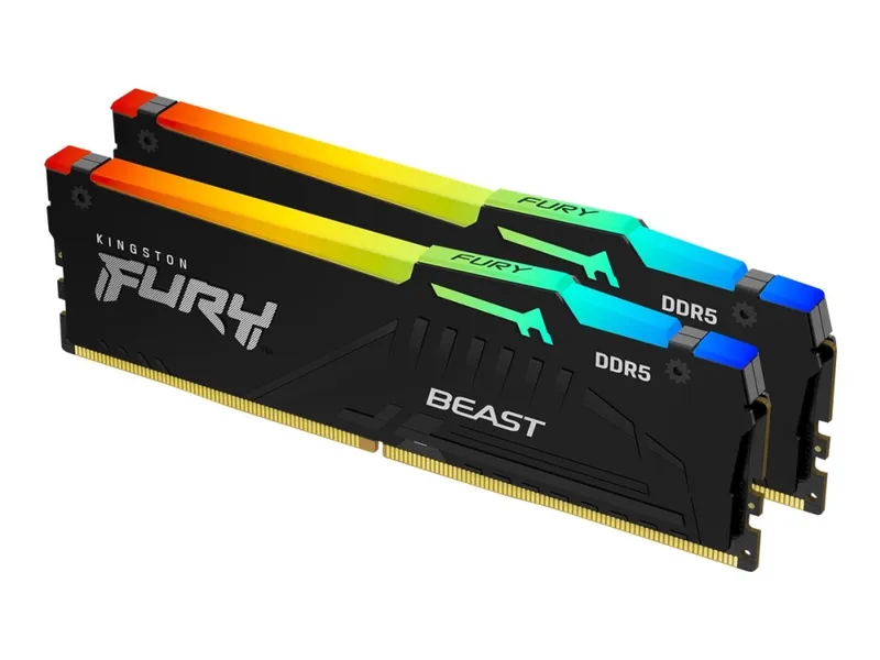 Kingston FURY Beast RGB – DDR5 – sats – 16 GB: 2 x 8 GB – DIMM 288-pin – 6000 MT/s / PC5-48000 – CL36 – 1.35 V – ej buffrad – on-die ECC