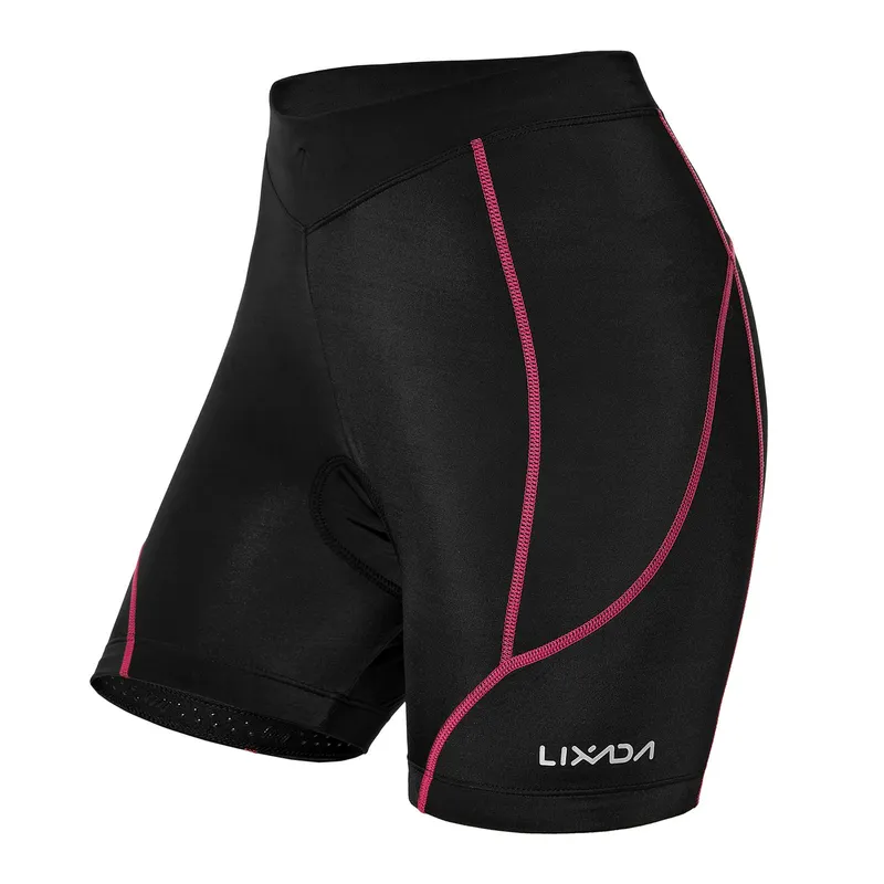 Lixada cykel vadderade shorts för kvinnor Cykling 3D vadderade underkläder Cykelstoppning Ridshorts Cykling M stark rosa