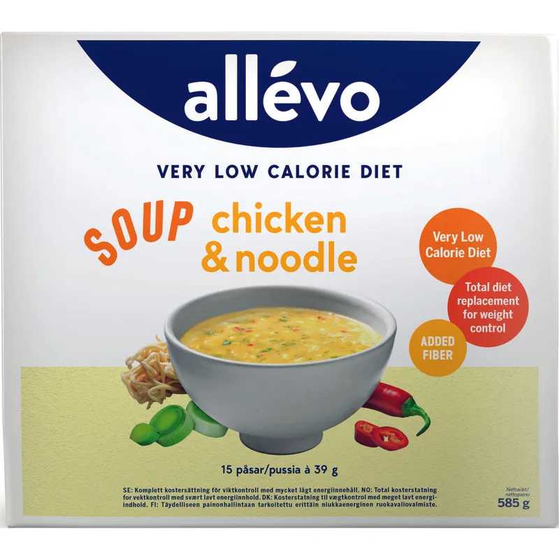 Allevo VLCD Soup, Kyckling & Nudlar, 15 portioner