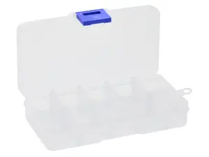 Liten förvaringslåda i plast med 10 fack