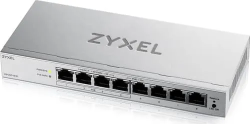 Zyxel Gs1200-8hpv3 Hanterad L2 Gigabit Ethernet (10/100/1000) Strömförsörjning Via Ethernet (poe) Stöd Skrivbord Grå