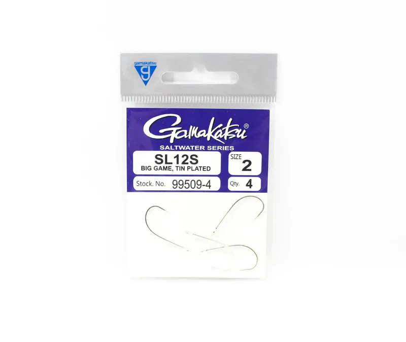 Gamakatsu 99509-4 SL12S Big Game Tin Pläterad krok storlek 2 , 4 per förpackning (1454)