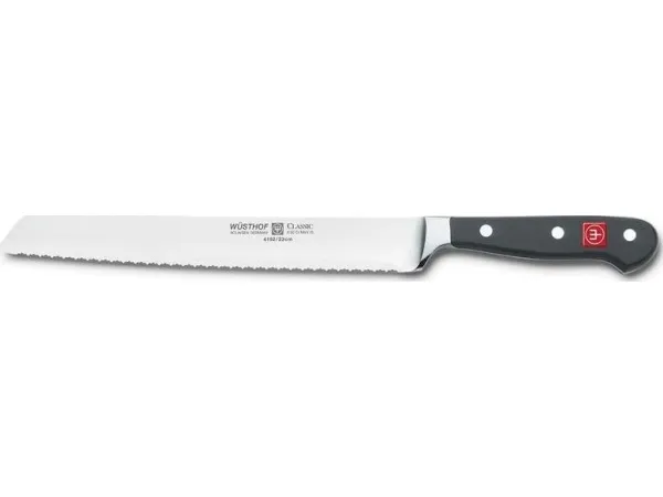 Wüsthof Classic Brödkniv Dubbeltandad 23 cm – Svart