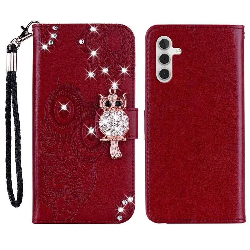 Plånboksfodral för Samsung Galaxy S26 Plus Konstläder med rem – Röd (#2636)