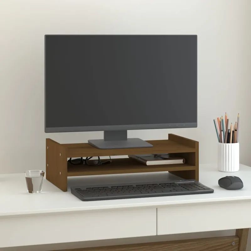 vidaXL Skärmställ honungsbrun 50x27x15 cm massiv furu