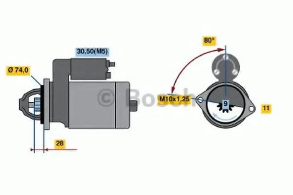 Startmotor BOSCH 0 986 021 550