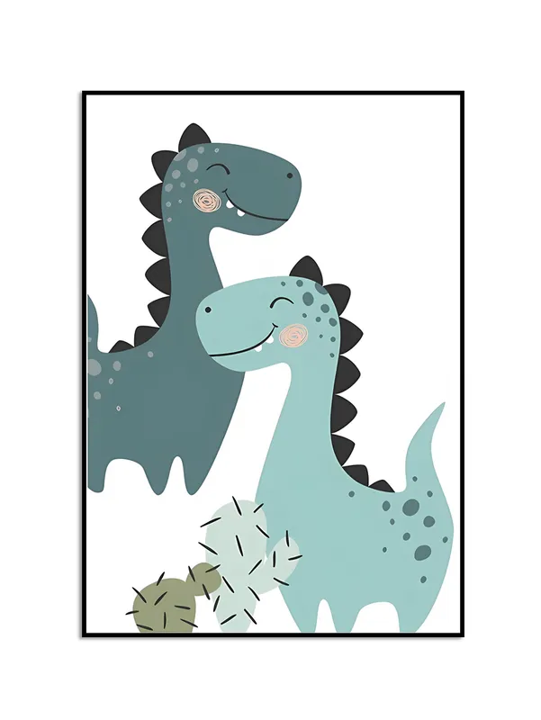 Glada Dinosaurievänner Affisch