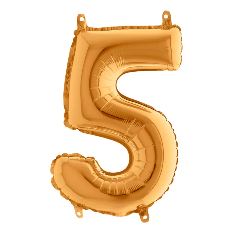 Sifferballong Mini Guld Metallic - Siffra 5