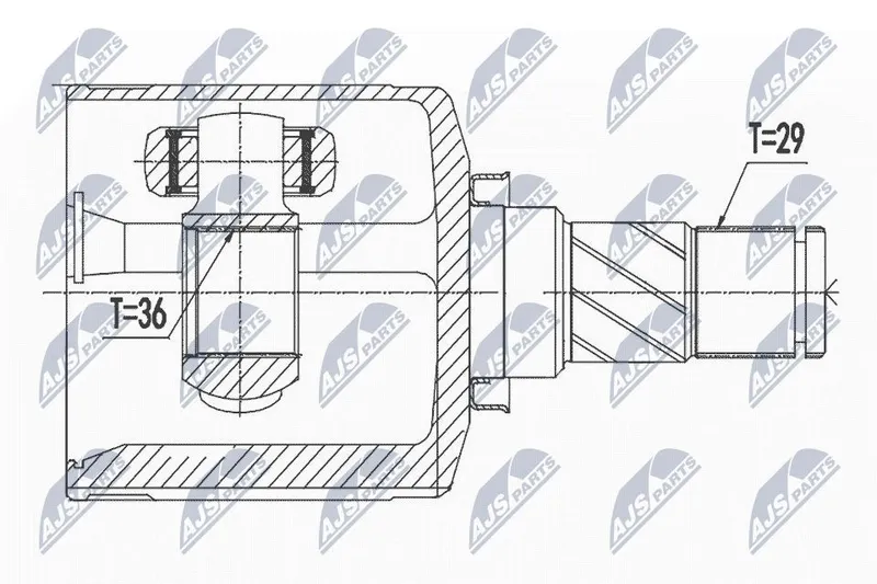 Ledsats, drivaxel NTY NPW-NS-036