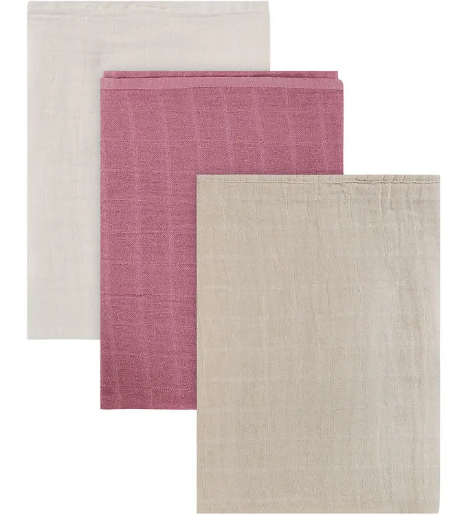 Pippi Baby Muslinfiltar - Noos - 3-pack - Muslin - 65×65 - Mauve