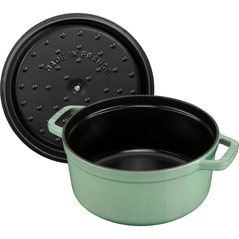 Staub La Cocotte rund gjutjärnsgryta 20 cm / 2,2 liter, salviagrön