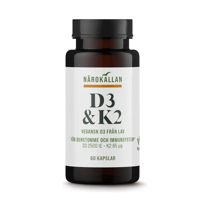 Närokällan D3 + K2 Vegan, 60 kaps