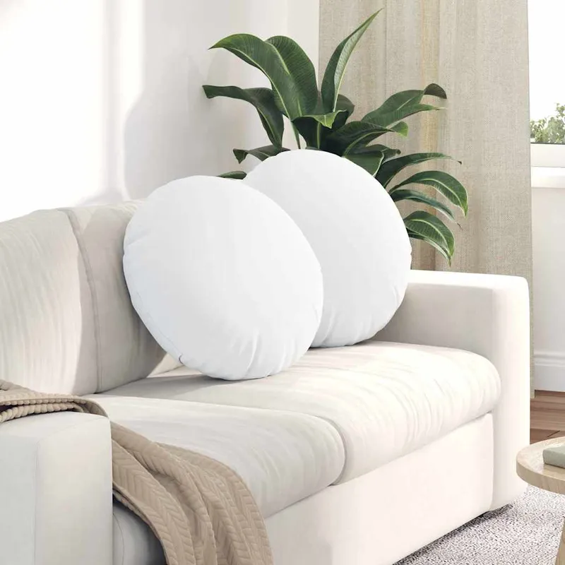 vidaXL Sittkuddar 2 st Tyg Vit Ø50 x 19 cm