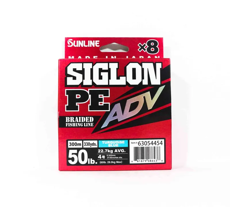 Sunline PE Line X8 Siglon Advance 300M PE 4 50LB Blå (6438) turkosblå färg