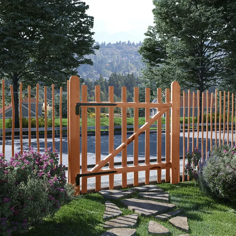 vidaXL Enkelgrind i impregnerat hasselträ 100×100 cm