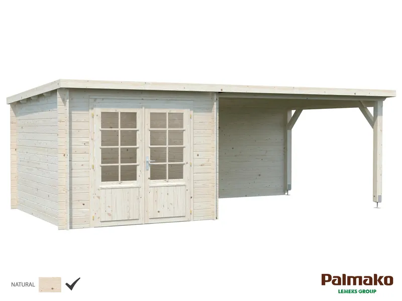 Palmako Ella Stuga 17,7 m²/inv. 6,9+10,0 m², utan golv, obehandlad